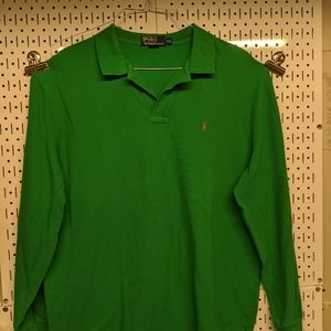 Polo XXL Green Full Sleeve Rugby Polo